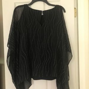 Black top with tiny silver beads